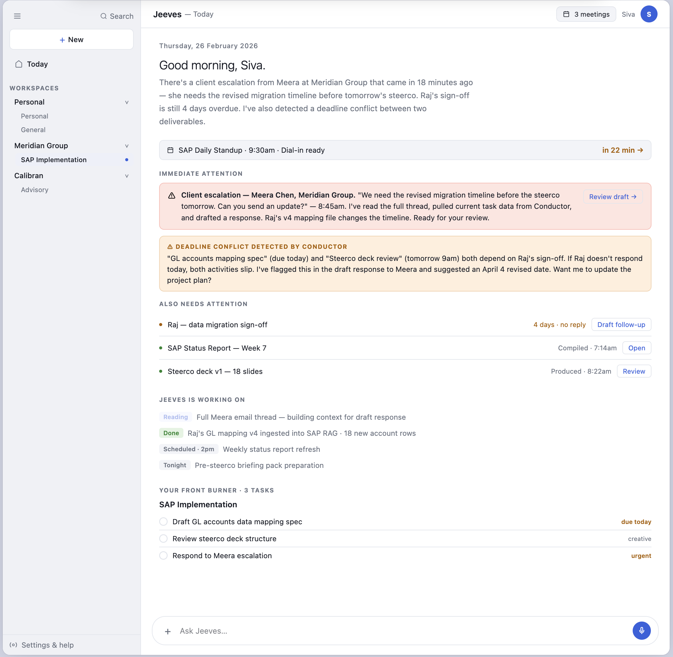 Jeeves — Calibran's AI delivery platform